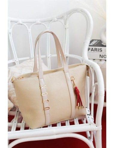 BOLSO-SHOPPER-BEIGE-ASAS-HOMBRO-LOGO-LETRAS-DORADAS-COMPARTIMENTO-TRASERO-NOCO-COMPLEMENTOS