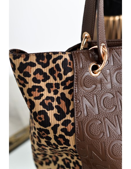 BOLSO-SHOPPER-COMBINADO-ANIMAL-PRINT-PIEL-SINTÉTICA-LOGO-GRABADO-NECESER-INTERIOR-NOCO-COMPLEMENTOS