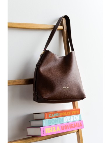 BOLSO-HOBO-PIEL-VEGANA-MARRÓN-UN-ASA-REGULABLE-CIERRE-IMÁN-NOCO-COMPLEMENTOS