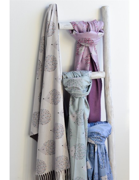 BUFANDA-CORAZONES-MULTI FORMANDO-ERIZOS-LISO-POR-OTRO-LADO-NOCO-COMPLEMENTOS