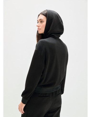 SUDADERA-NEGRA-SCUBA-STRASS-FRONTAL-CAPUCHA-CORDONES-LOLA-CASADEMUNT