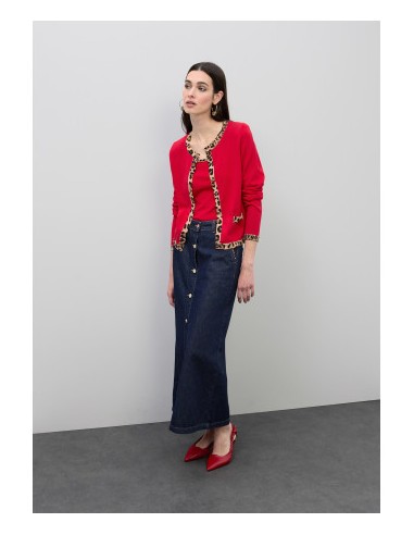 CÁRDIGAN-ROJO-DETALLES-ANIMAL-PRINT-BOTONES-DORADOS-LOLA-CASADEMUNT