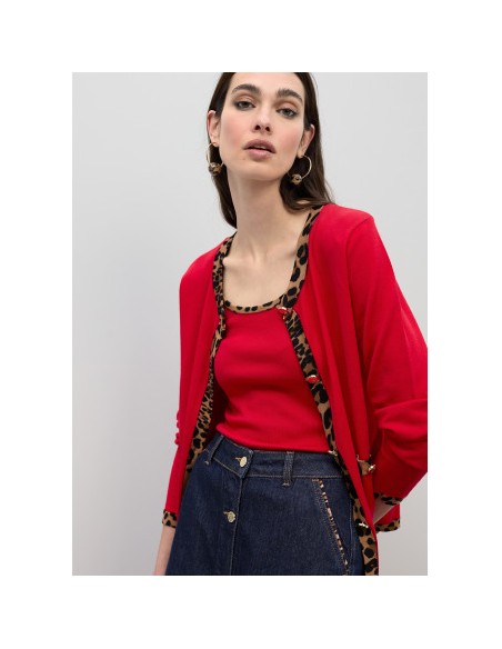 CÁRDIGAN-ROJO-DETALLES-ANIMAL-PRINT-BOTONES-DORADOS-LOLA-CASADEMUNT