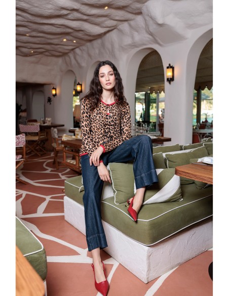 CULOTTE DENIM DETALLES LEOPARDO LOLA CASADEMUNT