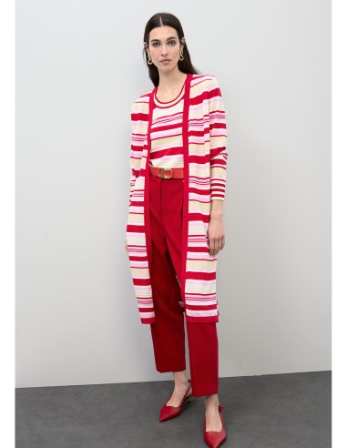 TOP-TRICOLOR-ROJO-BEIGE-ROSA-CUELLO-REDONDO-DETALLES-LÚREX-LOLA-CASADEMUNT