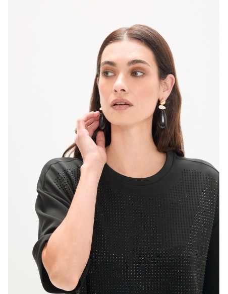 VESTIDO-FORMATO-CAMISETA-STRASS-AL-TONO-FRONTAL-MANGA-CORTA-CUELLO-REDONDO-LOLA-CASADEMUNT