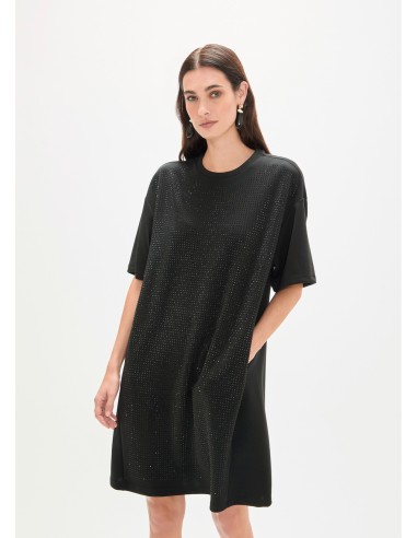 VESTIDO-FORMATO-CAMISETA-STRASS-AL-TONO-FRONTAL-MANGA-CORTA-CUELLO-REDONDO-LOLA-CASADEMUNT