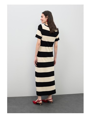 VESTIDO-LARGO-RAYAS-BICOLOR-CUELLO-REDONDO--MANGA-CORTA-LOLA-CASADEMUNT