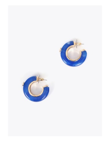 PENDIENTES-ARO-AZUL-ACRÍLICO-DETALLES-DORADO-LOGOTIPADO-LOLA-CASADEMUNT