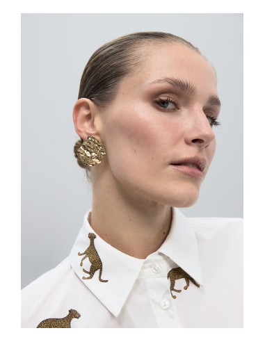 PENDIENTES -DISEÑO-IRREGULAR-DORADO-TEXTURA-LOLA-CASADEMUT