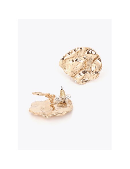 PENDIENTES -DISEÑO-IRREGULAR-DORADO-TEXTURA-LOLA-CASADEMUT