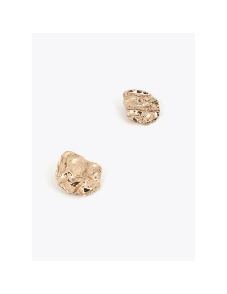 PENDIENTES -DISEÑO-IRREGULAR-DORADO-TEXTURA-LOLA-CASADEMUT