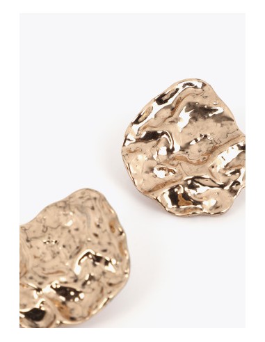 PENDIENTES -DISEÑO-IRREGULAR-DORADO-TEXTURA-LOLA-CASADEMUT