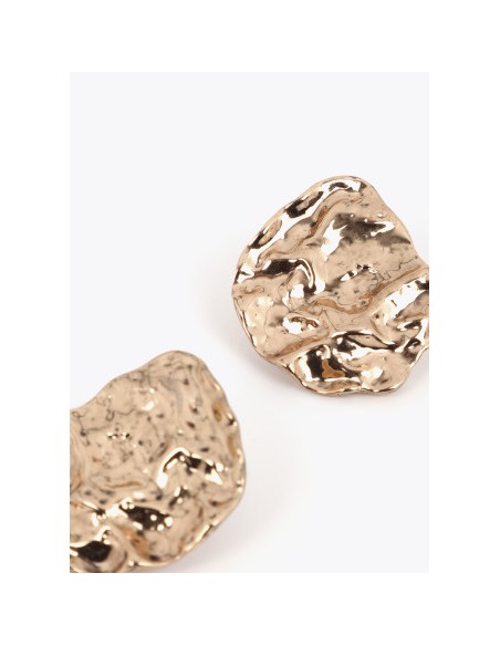 PENDIENTES -DISEÑO-IRREGULAR-DORADO-TEXTURA-LOLA-CASADEMUT