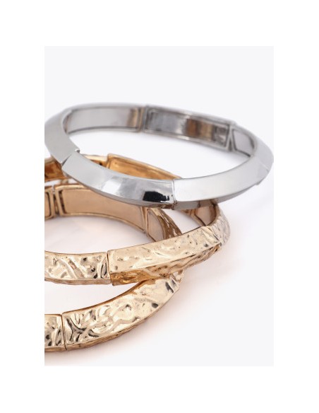 SET-3 PULSERAS-DORADAS-PLATA-ELÁSTICAS-LOLA-CASADEMUNT