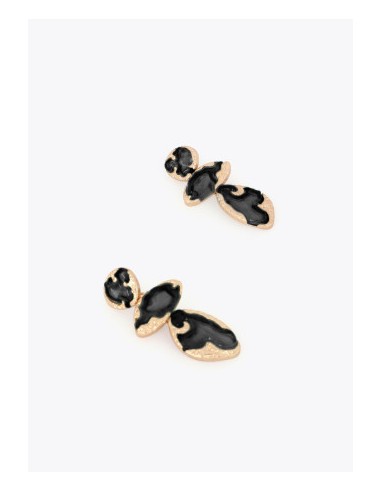 MAXI-PENDIENTES.METÁLICOS-DORADOS-RESINA-NEGRO-LOLA.CASADEMUNT