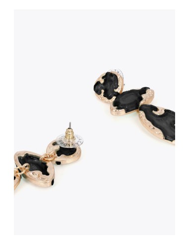 MAXI-PENDIENTES.METÁLICOS-DORADOS-RESINA-NEGRO-LOLA.CASADEMUNT