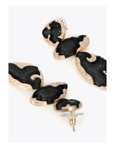 MAXI-PENDIENTES.METÁLICOS-DORADOS-RESINA-NEGRO-LOLA.CASADEMUNT