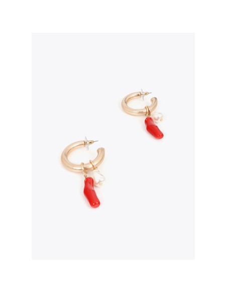 PENDIENTES-AROS-DORADOS-CHARMS-CORAL-PERLA-LOLA-CASADEMUNT