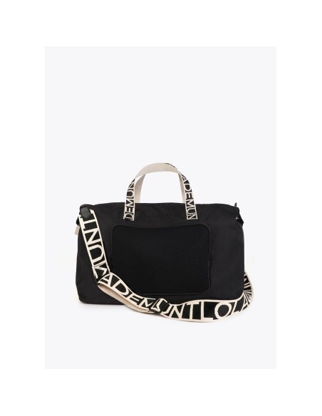 BOLSA-VIAJE.NYLON-NEGRO-COMPARTIMENTOS-MALLA-ASA-MANP-ASA-BANDOLERA-LOLA-CASADEMUNT