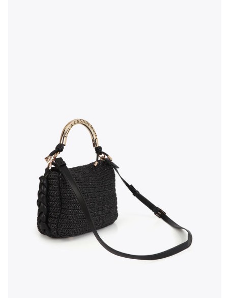 BANDOLERA-EFECTO-RAFIA-ASA-METÁLICA-DORADA-LOGOTIPADA-CIERRE-IMÁN-ASA-BANDOLERA-REGULABLE-EXTRAÍBLE-LOLA-CASADEMUNT