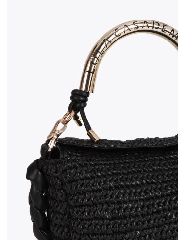 BANDOLERA-EFECTO-RAFIA-ASA-METÁLICA-DORADA-LOGOTIPADA-CIERRE-IMÁN-ASA-BANDOLERA-REGULABLE-EXTRAÍBLE-LOLA-CASADEMUNT