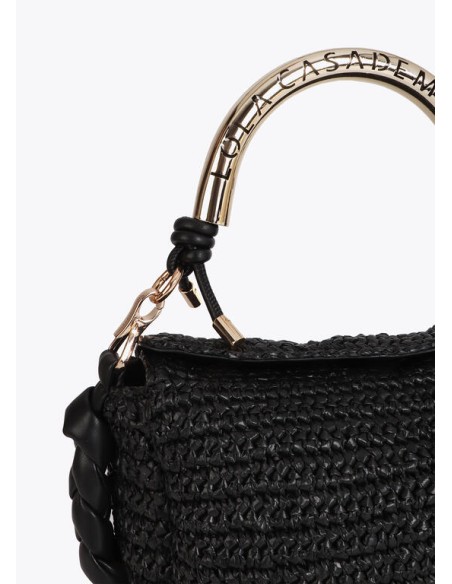 BANDOLERA-EFECTO-RAFIA-ASA-METÁLICA-DORADA-LOGOTIPADA-CIERRE-IMÁN-ASA-BANDOLERA-REGULABLE-EXTRAÍBLE-LOLA-CASADEMUNT