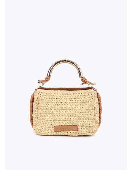 BANDOLERA-EFECTO-RAFIA-ASA-METÁLICA-DORADA-LOGOTIPADA-CIERRE-IMÁN-ASA-BANDOLERA-REGULABLE-EXTRAÍBLE-LOLA-CASADEMUNT