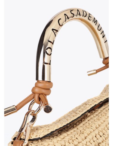 BANDOLERA-EFECTO-RAFIA-ASA-METÁLICA-DORADA-LOGOTIPADA-CIERRE-IMÁN-ASA-BANDOLERA-REGULABLE-EXTRAÍBLE-LOLA-CASADEMUNT