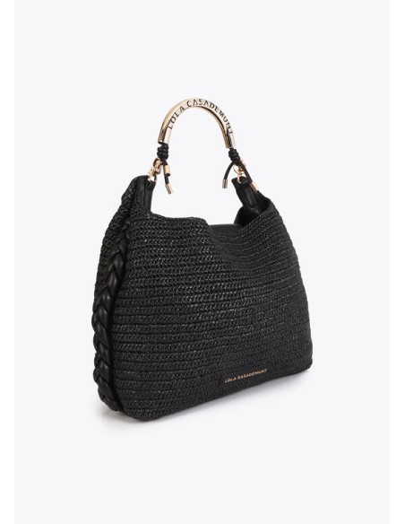 SHOPPER-EFECTO-RAFIA-DOS-ASAS-METÁLICA-DORADA-LOGOTIPADA-ASA-PIEL-SINTÉTICA-CIERRE-IMÁN-TRENZADO-LATERALES-LOLA-CASADEMUNT