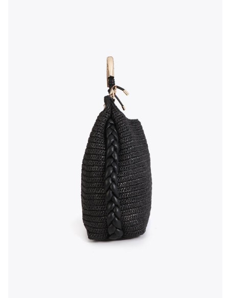 SHOPPER-EFECTO-RAFIA-DOS-ASAS-METÁLICA-DORADA-LOGOTIPADA-ASA-PIEL-SINTÉTICA-CIERRE-IMÁN-TRENZADO-LATERALES-LOLA-CASADEMUNT