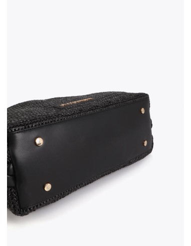 SHOPPER-EFECTO-RAFIA-DOS-ASAS-METÁLICA-DORADA-LOGOTIPADA-ASA-PIEL-SINTÉTICA-CIERRE-IMÁN-TRENZADO-LATERALES-LOLA-CASADEMUNT