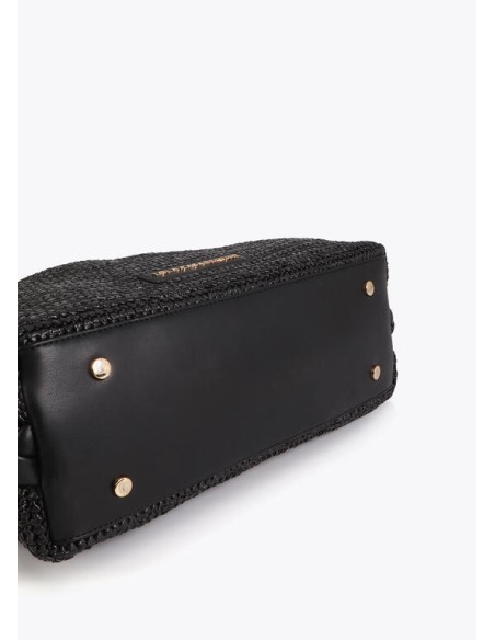 SHOPPER-EFECTO-RAFIA-DOS-ASAS-METÁLICA-DORADA-LOGOTIPADA-ASA-PIEL-SINTÉTICA-CIERRE-IMÁN-TRENZADO-LATERALES-LOLA-CASADEMUNT