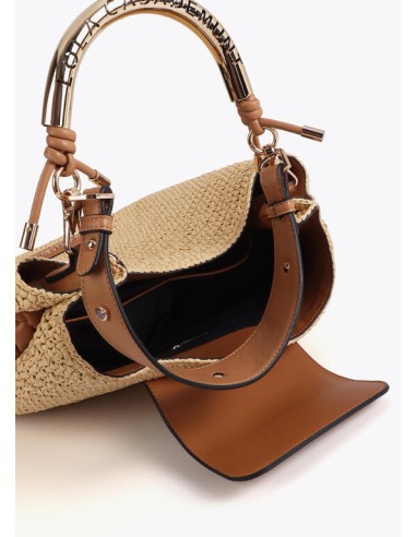 SHOPPER-EFECTO-RAFIA-DOS-ASAS-METÁLICA-DORADA-LOGOTIPADA-ASA-PIEL-SINTÉTICA-CIERRE-IMÁN-TRENZADO-LATERALES-LOLA-CASADEMUNT