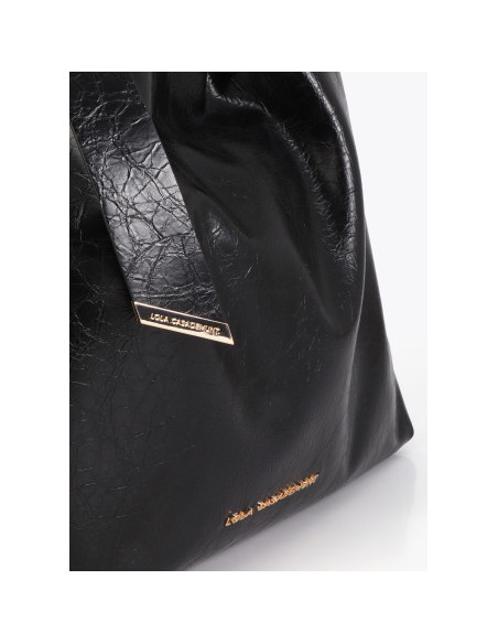 SHOPPER-ACABADO-BRILLANTE.LAZO-ASA-HOMBRO-CIERRE-IMÁN-LOGO-DORADO-FRONTAL-LOLA-CASADEMUNT