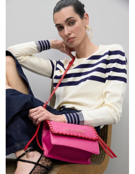 BANDOLERA-SOLAPA-CIERRE-IMÁN-ASA-BANDOLERAREGULABLE-BICOLOR-DETALLES-TRENZADOS-LOLA-CASADEMUNT