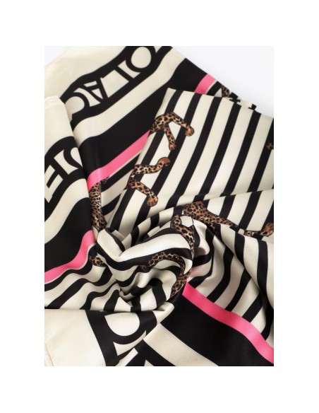 PAÑUELO-SATINADO-ESTAMPADO-RAYAS-LEOPARDOS-FONDO-BEIGE-LOLA-CASADEMUNT