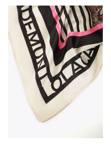 PAÑUELO-SATINADO-ESTAMPADO-RAYAS-LEOPARDOS-FONDO-BEIGE-LOLA-CASADEMUNT