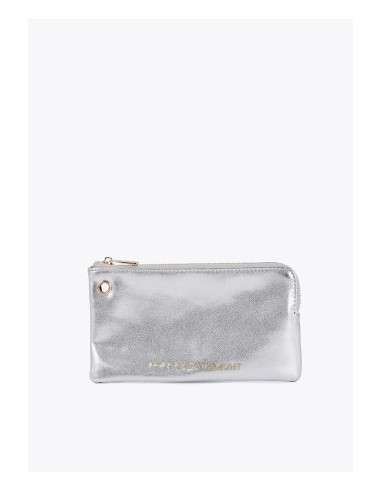 MONEDERO-DOBLE-PLATEADO-DORADO--ASA-MANO-COLGANTE-LOGO-OVALADO-CIERRE-CREMALLERA-LOLA-CASADEMUNT