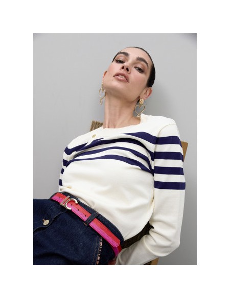 CINTURÓN-BICOLOR-REVERSOBLE-COMBINADO-LISO-HEBILLA-DORADA-LOGO-LOLA-CASADEMUNT