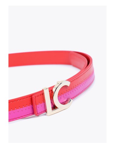 CINTURÓN-BICOLOR-REVERSOBLE-COMBINADO-LISO-HEBILLA-DORADA-LOGO-LOLA-CASADEMUNT