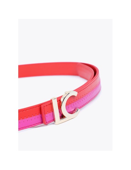 CINTURÓN-BICOLOR-REVERSOBLE-COMBINADO-LISO-HEBILLA-DORADA-LOGO-LOLA-CASADEMUNT