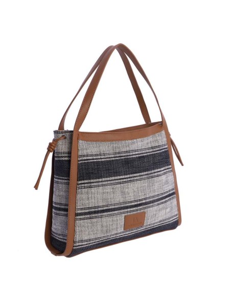 BOLSO-BICOLOR--ASAS-HOMBRO-DETALLES-MARRÓN-CIERRE-CREMALLERA-DON-ALGODÓN