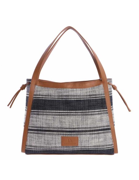 BOLSO-BICOLOR--ASAS-HOMBRO-DETALLES-MARRÓN-CIERRE-CREMALLERA-DON-ALGODÓN