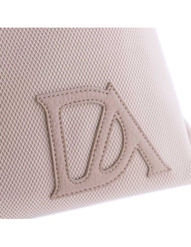 BOLSO-BEIGE-HOMBRO-ASA-CIERRE-COMPARTIMENTO-TRASERO-LOGO-AL-TONO-MALLA-DON-ALGODÓN