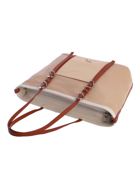 SHOPPER BEIGE DETALLES ARIA DON ALGODÓN