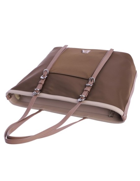 BOLSO-SHOPPER-MARRÓN-BOLSILLO-FRONTAL-TRASERO-DOS-ASAS-HOMBRO-LOGO-A-CONTRASTE-DON-ALGODÓN.