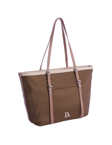 BOLSO-SHOPPER-MARRÓN-BOLSILLO-FRONTAL-TRASERO-DOS-ASAS-HOMBRO-LOGO-A-CONTRASTE-DON-ALGODÓN.