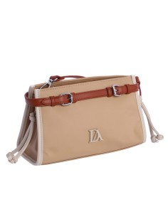 BANDOLERA-BEIGE-DETALLES-MARRONES-BANDOLERA-REGULABLE-COMPARTIMENTO-TRASERO-LOGO-A CONTRASTE-DON-ALGODÓN 2