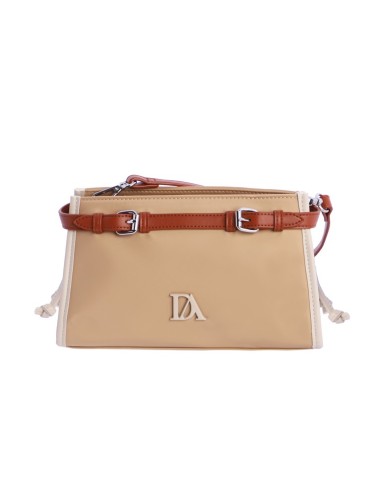 BANDOLERA-BEIGE-DETALLES-MARRONES-BANDOLERA-REGULABLE-COMPARTIMENTO-TRASERO-LOGO-A CONTRASTE-DON-ALGODÓN